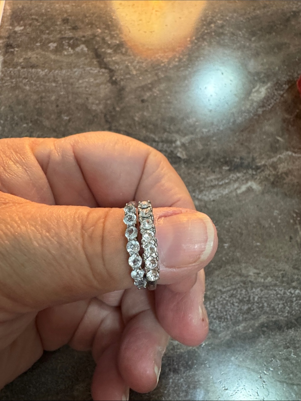 Classic Silver Crystal Eternity Band - Clear